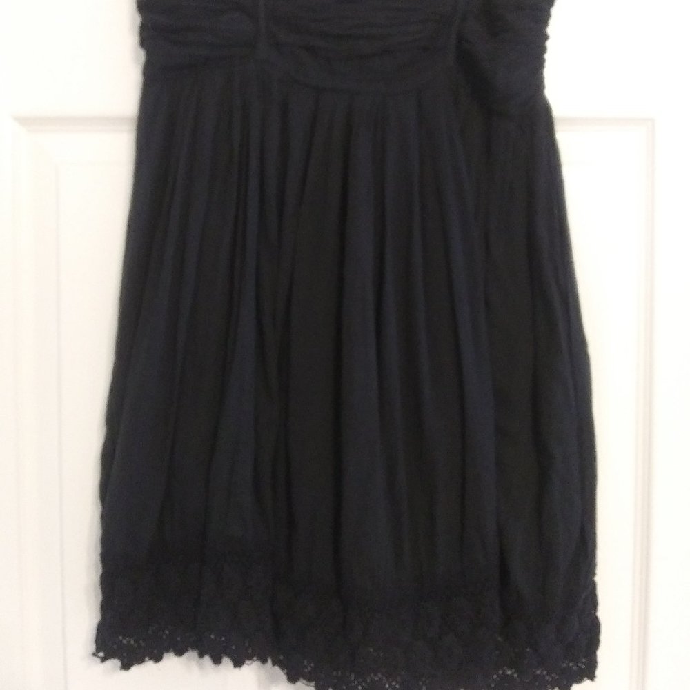 Mix Nouveau | Black Cotton Lace Trim Skirt | S